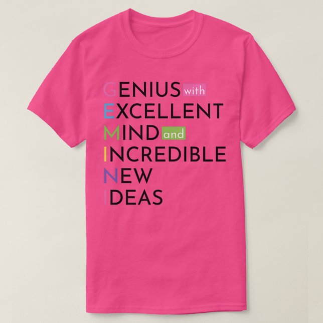 Gemini Geburtstagsgeschenk T-Shirt (Design vorne)