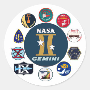 Gemini-Gedenklogo Runder Aufkleber