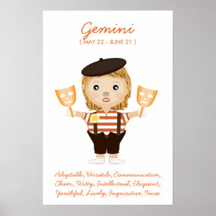 Gemini - Girl Horoskop Poster