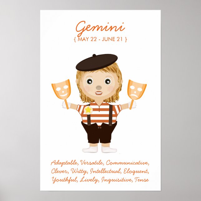 Gemini - Girl Horoskop Poster (Vorne)