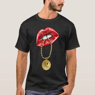 Gemini Girl Juicy Lips Astrologie Zodiac Zeichen T-Shirt