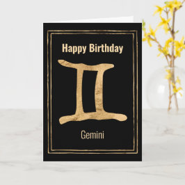 Gemini Gold Zodiakastrologie Glücklich Geburtstag Karte