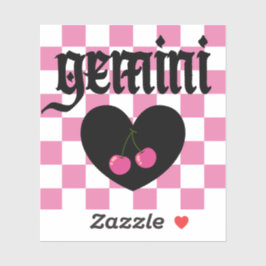 Gemini Gothic Ästhetik Scheckkreuz Art Aufkleber