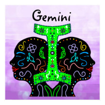 Gemini Handgezeichnetes Horoskop Zeichen