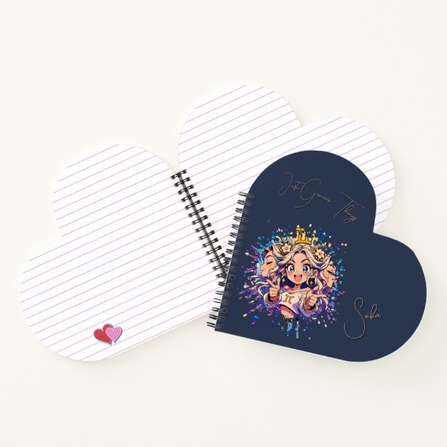 Gemini Heart Sweet 16 Custom Journal Notizbuch (Innenseite)