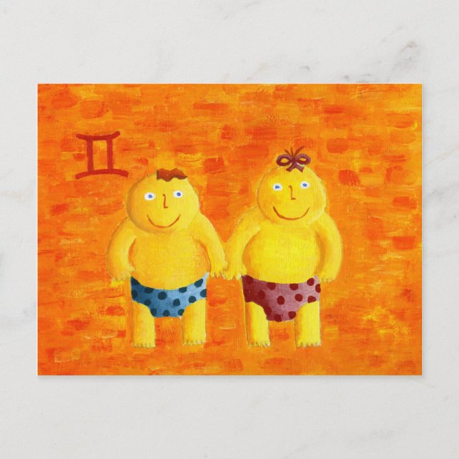 Gemini Horiscope Zodiac Star Sign Postkarte (Vorderseite)