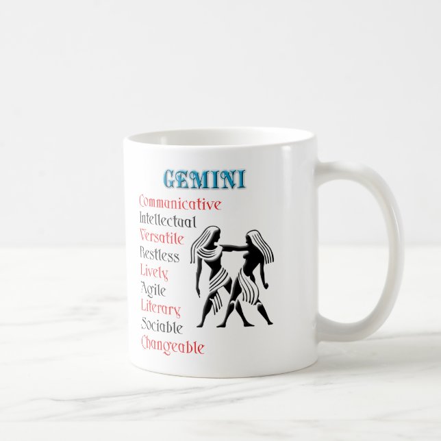 Gemini Horoscope Zodiac Sign Tasse (Rechts)