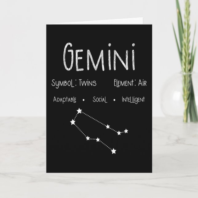 Gemini Horoskop Astrologie Star Geburt Geburtstags Karte (Vorderseite)