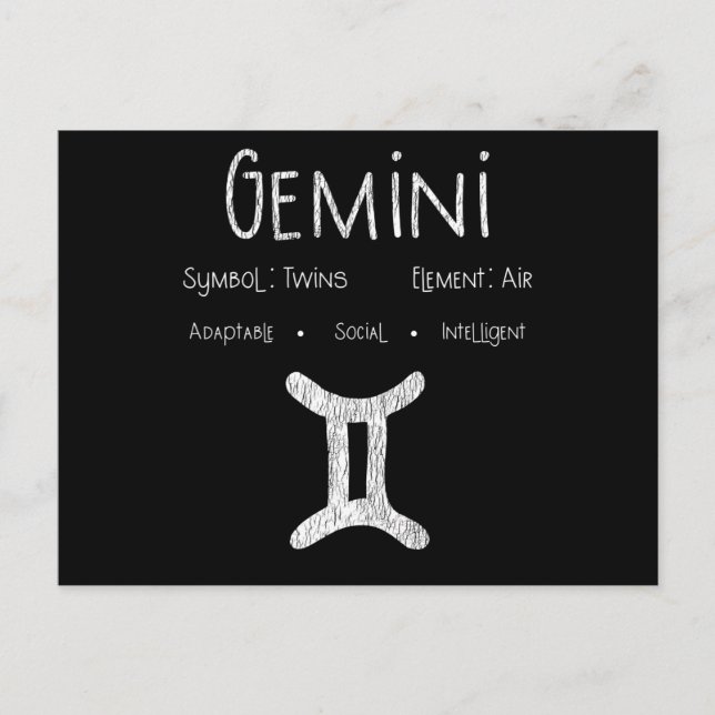 Gemini Horoskop Astrologie Star Geburt Geburtstags Postkarte (Vorderseite)