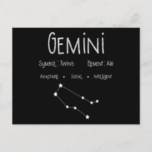 Gemini Horoskop Astrologie Star Geburt Geburtstags Postkarte