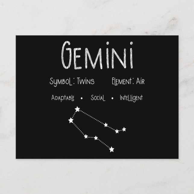 Gemini Horoskop Astrologie Star Geburt Geburtstags Postkarte (Vorderseite)