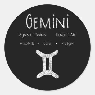 Gemini Horoskop Astrologie Star Geburt Geburtstags Runder Aufkleber