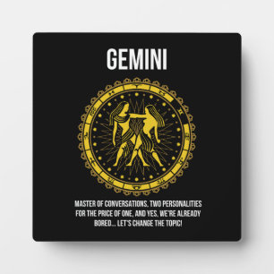 Gemini - Horoskop, Funny Zodiac-Zeichen-Spaß Fotoplatte