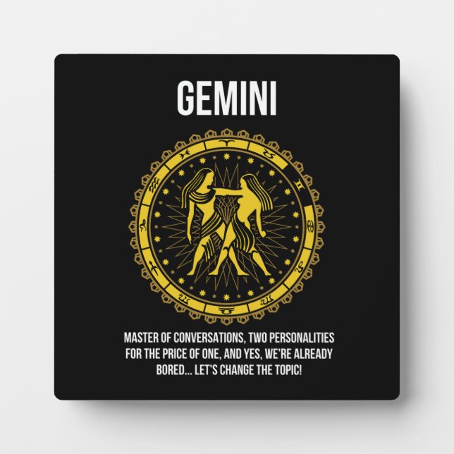 Gemini - Horoskop, Funny Zodiac-Zeichen-Spaß Fotoplatte (Vorderseite)