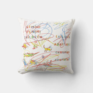 Gemini Kinderastrologie Zodiac Pillow Kissen