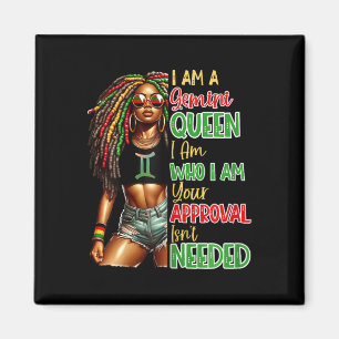 Gemini Königin Schwarze Frauen Afroamerikanischer Magnet