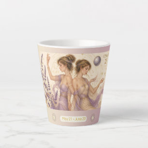 Gemini Lavendel Art Nouveau Kleine Latte Tasse