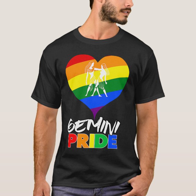 Gemini LGBT Gay Pride Awesome T-Shirt (Vorderseite)