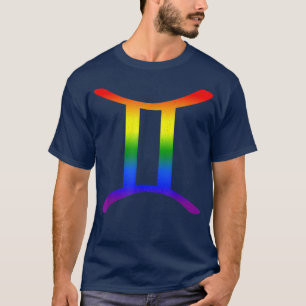 Gemini Lgbt Zodiac Sign Lgbt Rainbow Pride Gay Gif T-Shirt