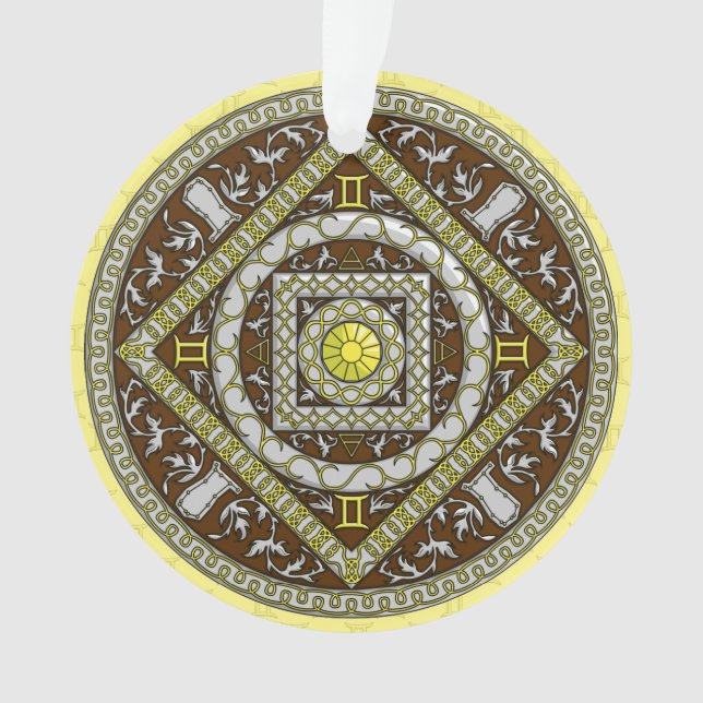 Gemini Mandala Akrylverzierung Ornament (Vorderseite)