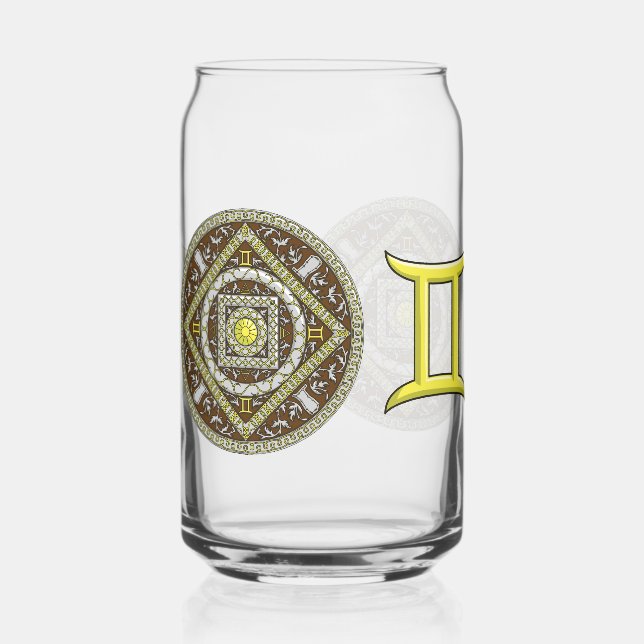 Gemini Mandala Dosenglas (Vorderseite)