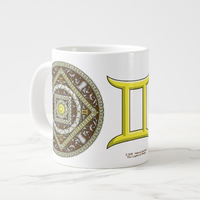 Gemini Mandala Spezialität Tasse (Vorderseite Links)