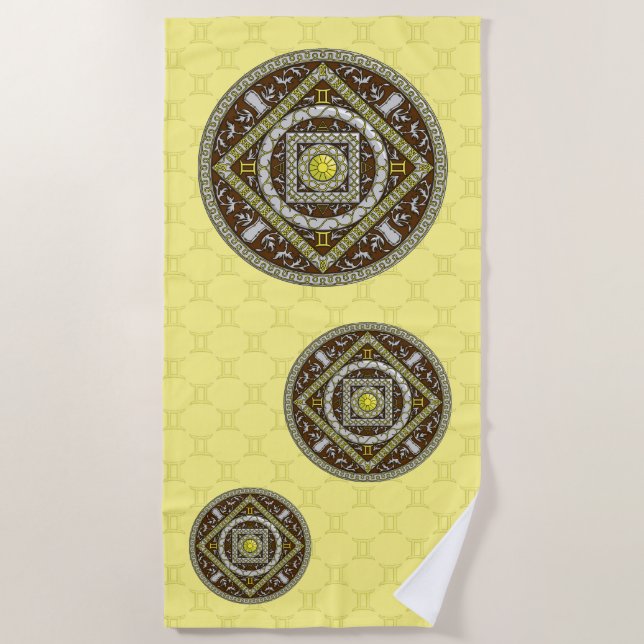 Gemini Mandala Strandtuch (Vorderseite)