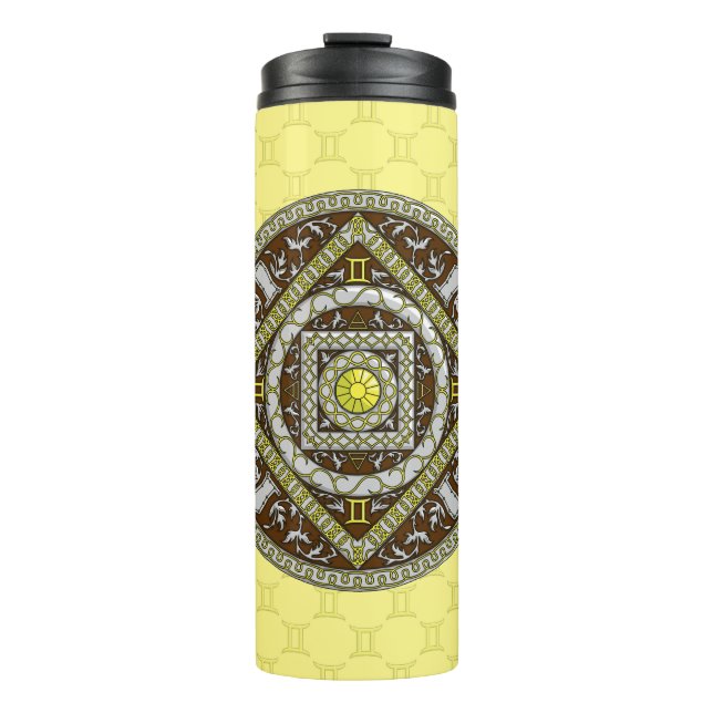 Gemini Mandala Thermal Tumbler Thermosbecher (Vorderseite)