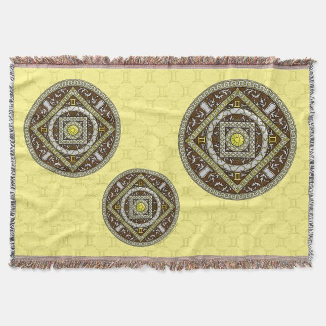Gemini Mandala Throw Blanket Decke (Vorderseite)