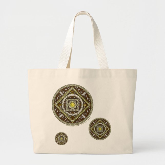 Gemini Mandala Tote Bag Jumbo Stoffbeutel (Vorne)