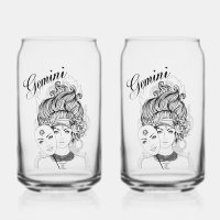 Gemini Masked Lady Zodiac Glass