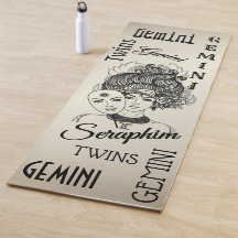 Gemini Masked Lady Zodiac Gold Personal Yoga Mat