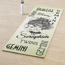 Gemini Masked Lady Zodiac Green Personal Yoga Mat