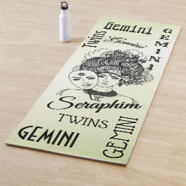 Gemini Masked Lady Zodiac Green Personal Yoga Mat Yogamatte