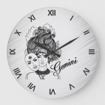 Gemini Masked Lady Zodiac Roman Numerals
