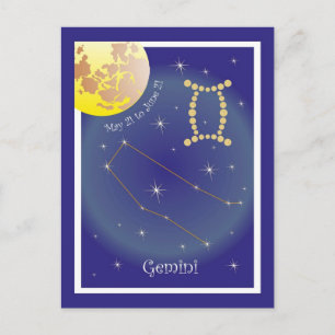 Gemini May 21 to June 21 Postkarte