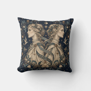 Gemini Midnight Botanische Gravur Kissen