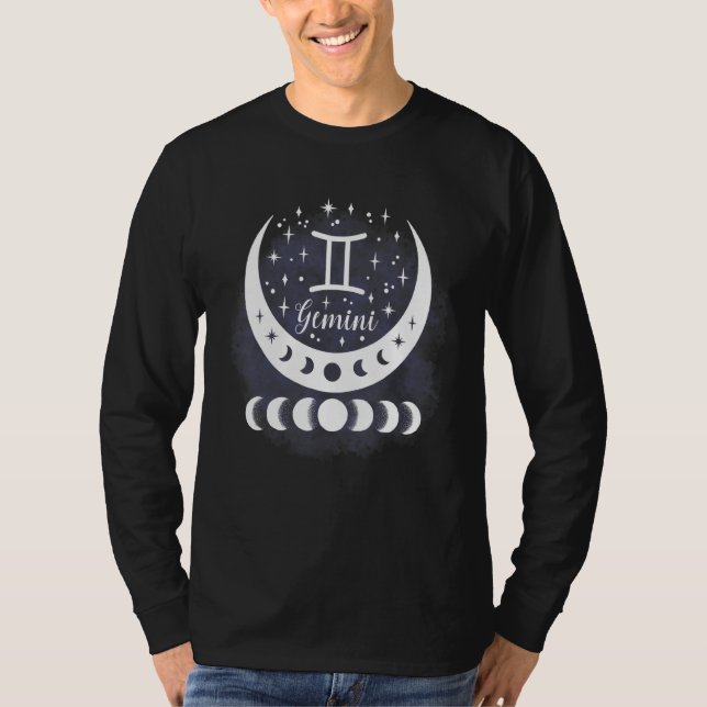 Gemini Moon Phase Wasser T-Shirt (Vorderseite)