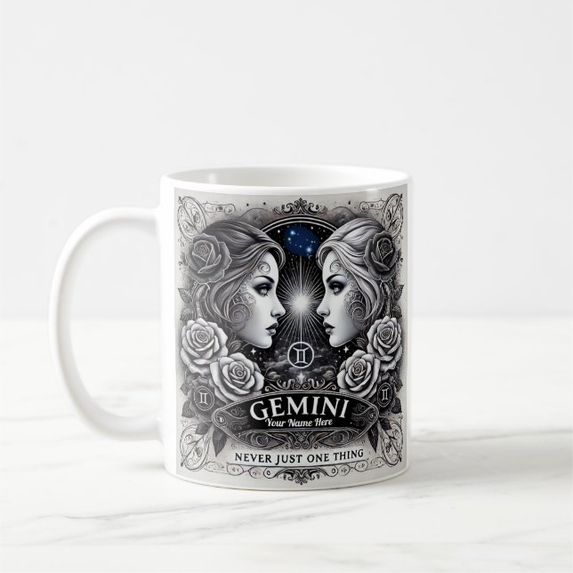 Gemini "Never Just One Ding" Zodiac-Tasse Kaffeetasse (Links)