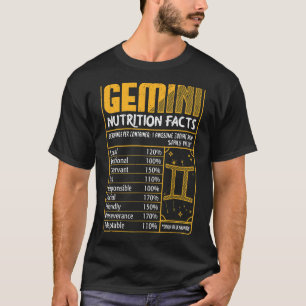 Gemini Nutrition Fakten Zodiac Sign Geburtstag Mon T-Shirt