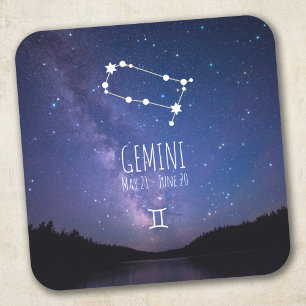 Gemini   Personalized Zodiac Constellation Quadratischer Aufkleber