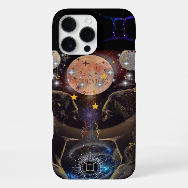 Gemini Phone Case, schwarz iPhone Hülle (Rückseite)