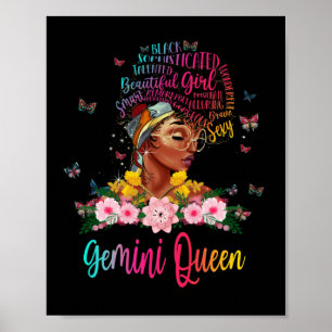 Gemini Queen Black Women Persistent schön Poster