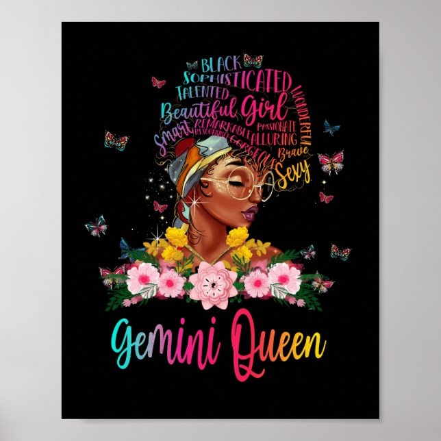 Gemini Queen Black Women Persistent schön Poster (Vorne)