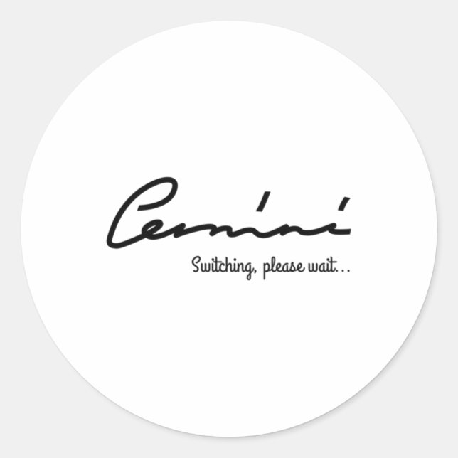 Gemini Quirky T-Shirt. Aufkleber (Vorderseite)
