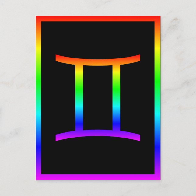 Gemini Rainbow Postkarte (Vorderseite)