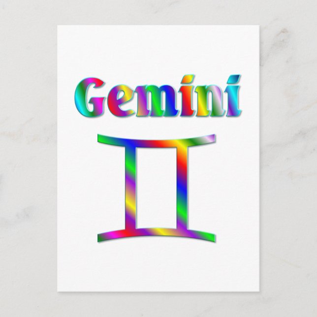 Gemini Rainbow Postkarte (Vorderseite)