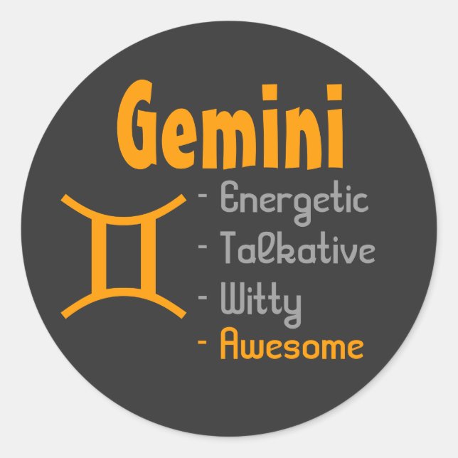Gemini Runder Aufkleber (Vorderseite)