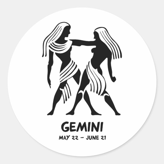 Gemini Runder Aufkleber (Vorderseite)