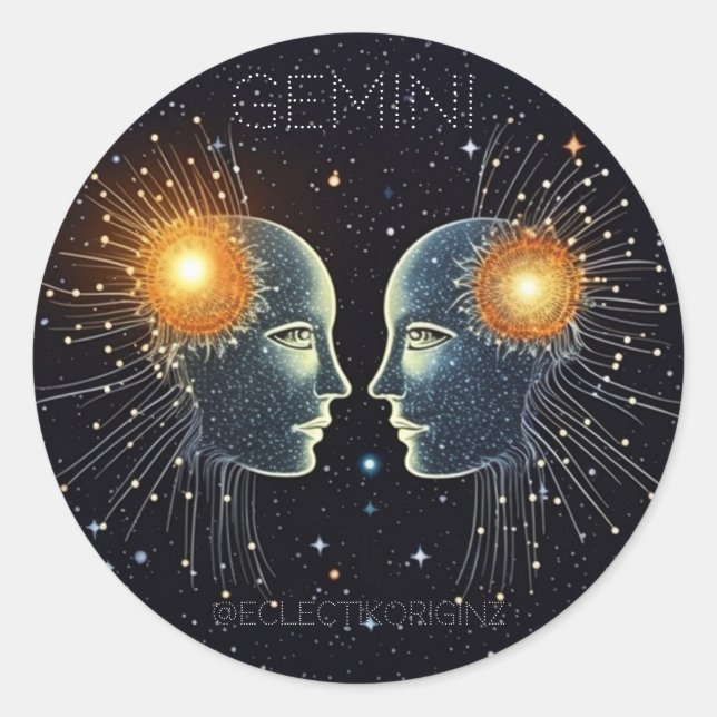 Gemini Runder Aufkleber (Vorderseite)